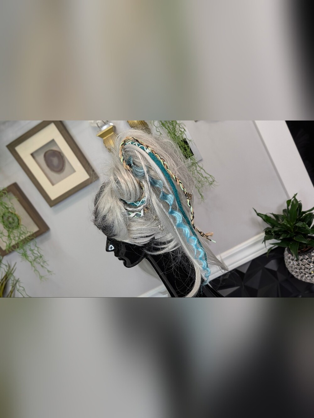 Aqua & Mint Dread Lock Hair Clip Extensions (1pc) #10